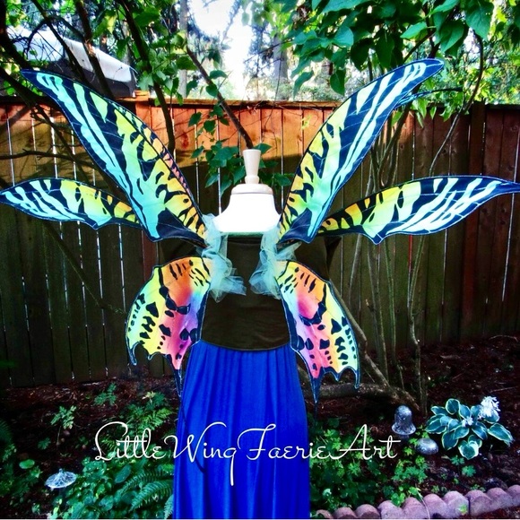 Sunset Moth Wings by Little Wing Faerie Art